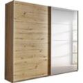 Schwebetürenschrank RAUCH "Subito Kleiderschrank Bestseller" Schränke Gr. B/H/T: 181 cm x 197 cm x 61 cm, 1 Spiegel- und 1 Dekortür, 2, braun (eiche artisan) Schlafzimmerschrank Schrank Garderobe mit 4 Spiegelelementen