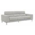 3-Sitzer CALIA ITALIA "Simon, toller Sitzkomfort, italienisches Designsofa" Sofas Gr. B/H/T: 232cm x 81cm x 94cm, Leder SORRENTO, braun (tortora) in zwei Lederqualitäten