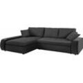 Ecksofa TRENDMANUFAKTUR "Indie II, tolle Detailverarbeitung, bequem und komfortabel im Sitz", schwarz, B:269cm H:86cm T:169cm, Struktur fein (100% Polyester), Luxus-Microfaser (100% Polyester), Struktur (100% Polyester), Sofas, XL und XXL, wahlweise mit Bettfunktion, L-Form