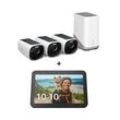 eufyCam 3 Starter-Set 3+1 - 3er-Kameraset mit HomeBase 3 + Amazon Echo Show 8 (3. Gen)