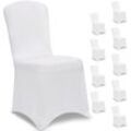 Detex - Stuhlhussen 10er Pack Stretch Stuhlbezüge Stuhl Hussen Bezug Überwurf Set Hochzeit Party Weihnachten weiß