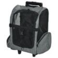 Hundetrolley Transporttasche Tragetasche 2-in-1 Haustierrucksack Grau