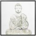 Leinwand, Canvas Wand Art mit einem meditierenden Buddha 83 x 83 cm