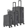 Trolleyset TRAVELITE "BALI 4w L/M/S" grau (anthrazit) Koffer-Sets Kofferset Reisegepäck Reisekoffer Hartschallenkoffer TSA Schloss