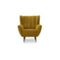 Sessel EXXPO - SOFA FASHION "Polly, Ohrensessel, Loungesessel", gelb (mustard), B:88cm H:105cm T:92cm, 100% PES, Sessel, Einzelsessel Lounge-Sessel, bequem mit hoher Rückenlehne, hohe Füße, hochwertige Bezüge