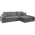 Ecksofa TRENDMANUFAKTUR "Indie II, tolle Detailverarbeitung, bequem und komfortabel im Sitz", grau, B:269cm H:86cm T:169cm, Struktur fein (100% Polyester), Luxus-Microfaser (100% Polyester), Struktur (100% Polyester), Sofas, XL und XXL, wahlweise mit Bettfunktion, L-Form