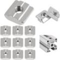 10 Stück Nutensteine M8, t Nut Schiene M8 Nutenstein Schiebemuttern Set Aluschiene c Aluminiumprofil-Extrusionsschlitz für die Architektur,