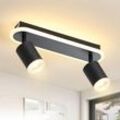 LED-Deckenstrahler 2 flammig - Deckenleuchte GU10 Schwarz Metall drehbar 330°Moderner Deckenstrahler Warmweiß Spot Schlafzimmer Flur Esszimmer Küche