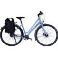 Trekkingrad HAWK BIKES "Trekking Lady Super Deluxe Plus Sky Blue" Gr. 48, blau (himmelblau), Fahrräder, 48cm, 28 Zoll (71,12cm), für Damen und Herren