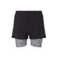 TOM TAILOR Damen 2-in-1 Shorts, schwarz, Gr. XS