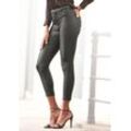 Lederimitathose LASCANA Gr. 34, N-Gr, schwarz Damen Hosen Jeans in schmaler Passform, figurbetonte Jeggings mit Stretchanteil Bestseller