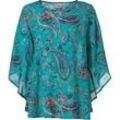 Modal-Bluse, Druck smaragd, 44/46