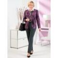 Jackenblazer CLASSIC "Blazer" Gr. 44, bunt (aubergine, violett, meliert), Damen, 52% Polyester, 36% Polyacryl, 12% Wolle, Blazer