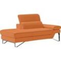 Ottomane EGOITALIANO "Princess, elegantes Designsofa mit erstklassigem Sitzkomfort", orange, B:177cm H:95cm T:108cm, Leder u00bbBULLu00ab (echtes Rindsleder). Geschliffenes, pigmentiertes und behandeltes Rindsleder mit einer Dicke von 1, 3-1, 5 mm. Dieses Leder zeigt eine ziemlich weiche Hand mit einem halb undurchsichtigen Aussehen. Es handelt sich um ein geschütztes Leder. Eine leichte Deckschic