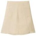 TOM TAILOR Damen Cargo Rock mit Leinen, beige, Uni, Gr. 36