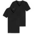 SCHIESSER Herren T-Shirts im Pack - Serie "95/5", Vorteilspack, V-Ausschnitt, S-4XL Schwarz 2XL 2er Pack (1x2P)