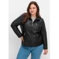 Bikerjacke in Lederoptik, schwarz, Gr.42