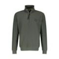 Troyer LERROS "LERROS Troyer-Sweatshirt in Strukturqualität" Gr. L, grün (chilled olive) Herren Pullover