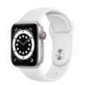 Apple Watch Series 6 (2020) GPS + Cellular 44 mm - Aluminium Silber - Sportarmband Weiß