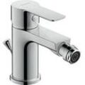 Duravit A.1 Bidetarmatur A12400001010 chrom, Zugstange, Ausladung 118mm, mit Zugstangen-Ablaufgarnitur