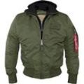 Alpha Industries MA-1 D-Tec Bomberjacke (Sale) darkgreen/black, Größe 3XL