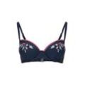 TOM TAILOR Damen Bikini-Top mit Blumenmuster, blau, Geblümt, Gr. 38C