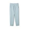 TOM TAILOR Damen Lockere Hose mit Leinen, blau, Uni, Gr. 42/28