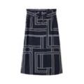 TOM TAILOR Damen Midi Rock mit Print, blau, Print, Gr. 36