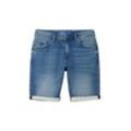 TOM TAILOR Herren TTJOSH Regular Slim Jeans Shorts, blau, Gr. 30