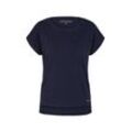 TOM TAILOR Damen T-Shirt mit Logo-Print, blau, Logo Print, Gr. 34