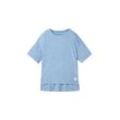 TOM TAILOR Damen T-Shirt mit Rundhalsausschnitt, blau, Uni, Gr. S/36