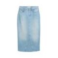 TOM TAILOR DENIM Damen Midi Jeansrock mit recycelter Baumwolle, blau, Uni, Gr. M