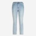 Hellblaue Straight Authentic Crop Jeans mit hohem Bund