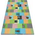 Teppich für Kinder zoo Tiere multicolour 100x250 cm