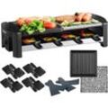 Raclette Grill Raclette Party Grill für 8 Personen Mit kombinierter Grillfläche Naturgrillstein und Grillplatte 1.300 Watt Antihaftbeschichtet und