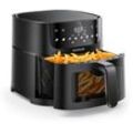 Acezoe Heißluftfritteuse 7L, 1700W Friteuse Heissluft Fritteusen mit Sichtfenster Air Fryer mit LED-Touchscreen, 8 Programme