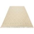 Teppich GREEN LOOOP "Vermont GL-82101" Teppiche Gr. B: 80 cm 1 St., 5 mm, L: 300 cm, beige (beige, creme) handgewebter Naturfaserteppich aus Wolle