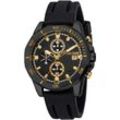 Chronograph ROBERTO CAVALLI "Uomo Sport III", schwarz (schwarz, schwarz), Armbanduhren, Herren, Quarzuhr, Armbanduhr, Herrenuhr, Silikonarmband, analog, Tag