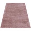 Hochflor-Teppich AYYILDIZ TEPPICHE "FLUFFY 3500" Teppiche Gr. B: 240 cm 1 St., 50 mm, L: 340 cm, rosa (rosé) Langflor, Shaggy, uni, robust, auch in rund erhältlich, Wohnzimmer