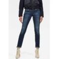 Straight-Jeans G-STAR "Midge", Damen, Gr. 27, Länge 30, blau (schwarz aged), Denim/Jeans, Obermaterial: 92% Baumwolle, 7% Polyester, 1% Elasthan, unifarben, modisch, straight fit lang, Jeans, 5-Pocket-Design mit markanten Steppnähten, Topseller