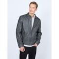 Lederjacke MUSTANG "Max", Herren, Gr. L, grau (anthra), Obermaterial: 100% Lammleder / Innenfutter: 100% Baumwolle/ Ärmelfutter: 100% Polyester, ohne Bündchen, Jacken