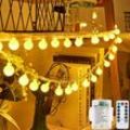 Außen-/Innen-Lichterkette, 6 m, 40 LEDs, wasserdicht, batteriebetrieben, 8 Modi mit Timer-Fernbedienung, für Garten, Hochzeit, Party,