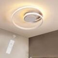 Goeco - Dimmbare LED-Deckenleuchte 3000 K-6500 k, 55 w Spiral-Deckenleuchte mit Fernbedienung für Schlafzimmer, Wohnzimmer, Esszimmer (weiß)