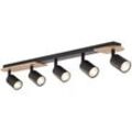 Licht-erlebnisse - Deckenstrahler Holz Metall GU10 verstellbar Braun Schwarz länglich Modern Deckenspot