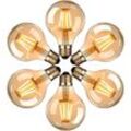 LED-Edison-Glühbirnen, Vintage G80 E27 4 w Glühbirne, Warmweiß 2700 k, Retro-Glühbirne, nicht dimmbar, 6er-Pack