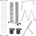 Mehrzweckleiter 4x5 Aluminium mit Plattform 6 in 1 Multifunktionsleiter Leiter 550cm Klappleiter Gelenkleiter Aluleiter Kombileiter Vielzweckleiter