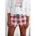 LASCANA Schlafshorts rot Gr. 44/46 für Damen. Mit Allover-Druck. Bequem. Nachhaltig.