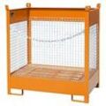 Fass-Stapelpalette Bauer FSP-2 D, Wände aus Drahtgitter, für 2 x 200 l Fass, orange