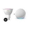 Philips Hue White & Color Ambiance GU10 LED Lampe 400lm - 6er-Set + gratis Echo Dot