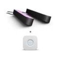 Philips Hue White & Col. Amb. Play Lightbar 500lm - 2er-Set + Philips Hue Bridge